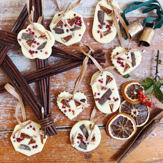Orange and Cinnamon Scented Wax Tree Decorations