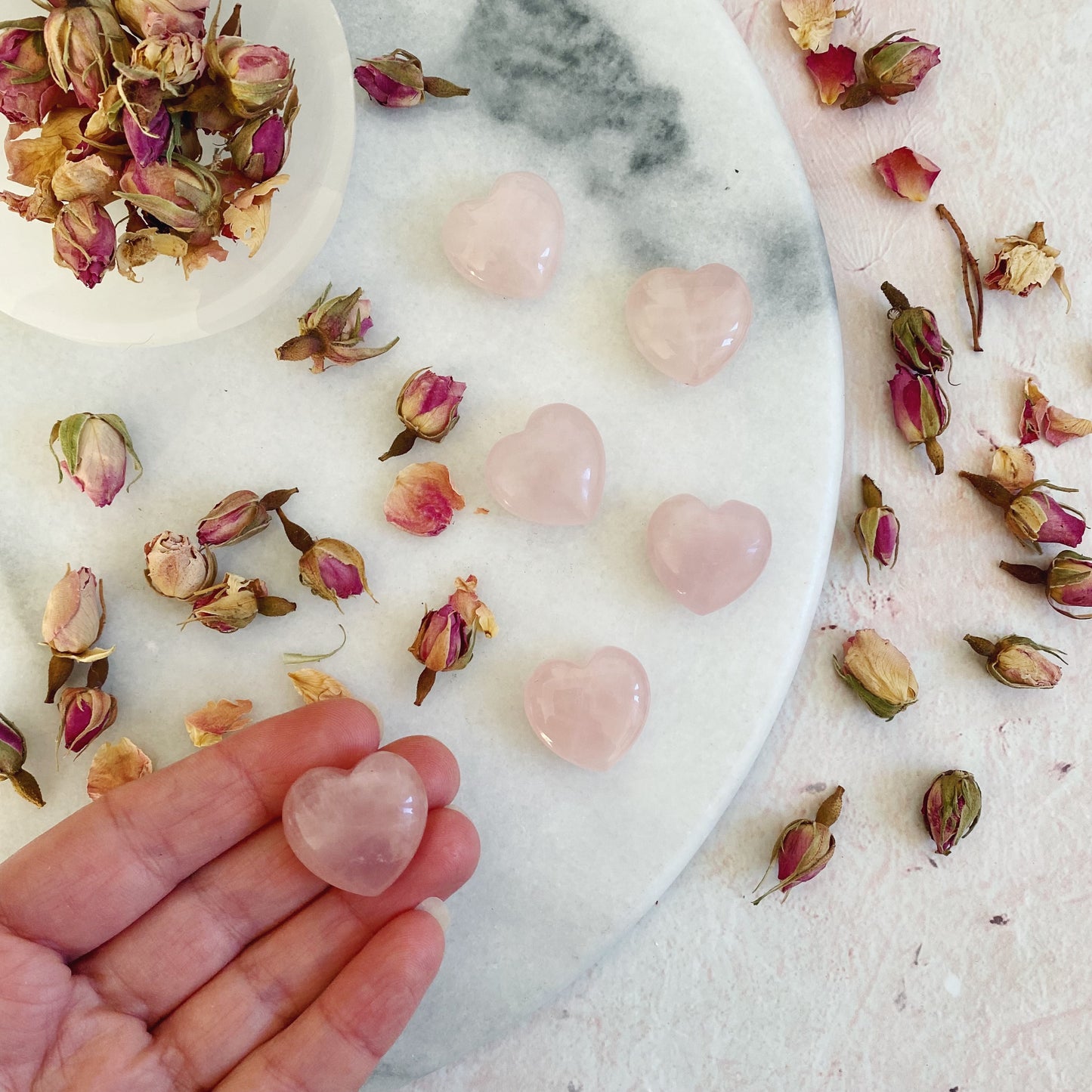 Baby Rose Quartz Heart