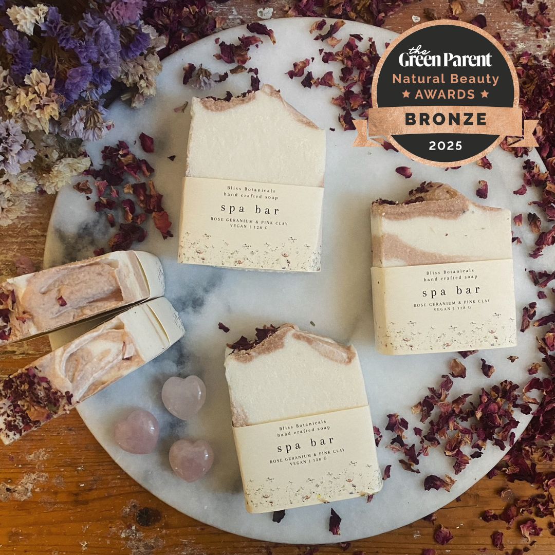 Bliss Botanicals Rose Geranium Spa Bar wins a Bronze Medal in the Green Parent Natural Beauty Awards 2025